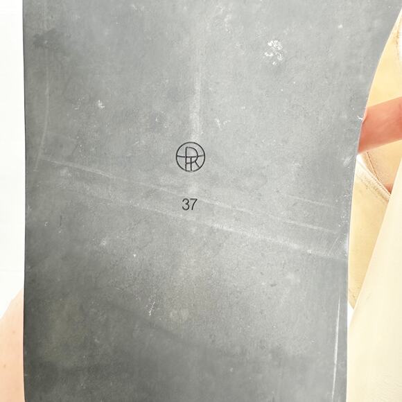 The Row White Ginza Platform Sandals Leather & Velvet Strap Size 37 - Picture 10 of 12